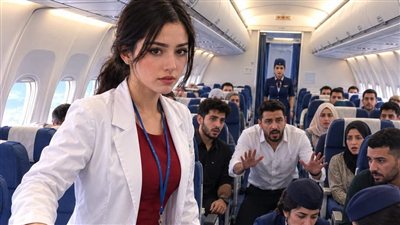 بعد نص ساعه من اقلاع الطياره